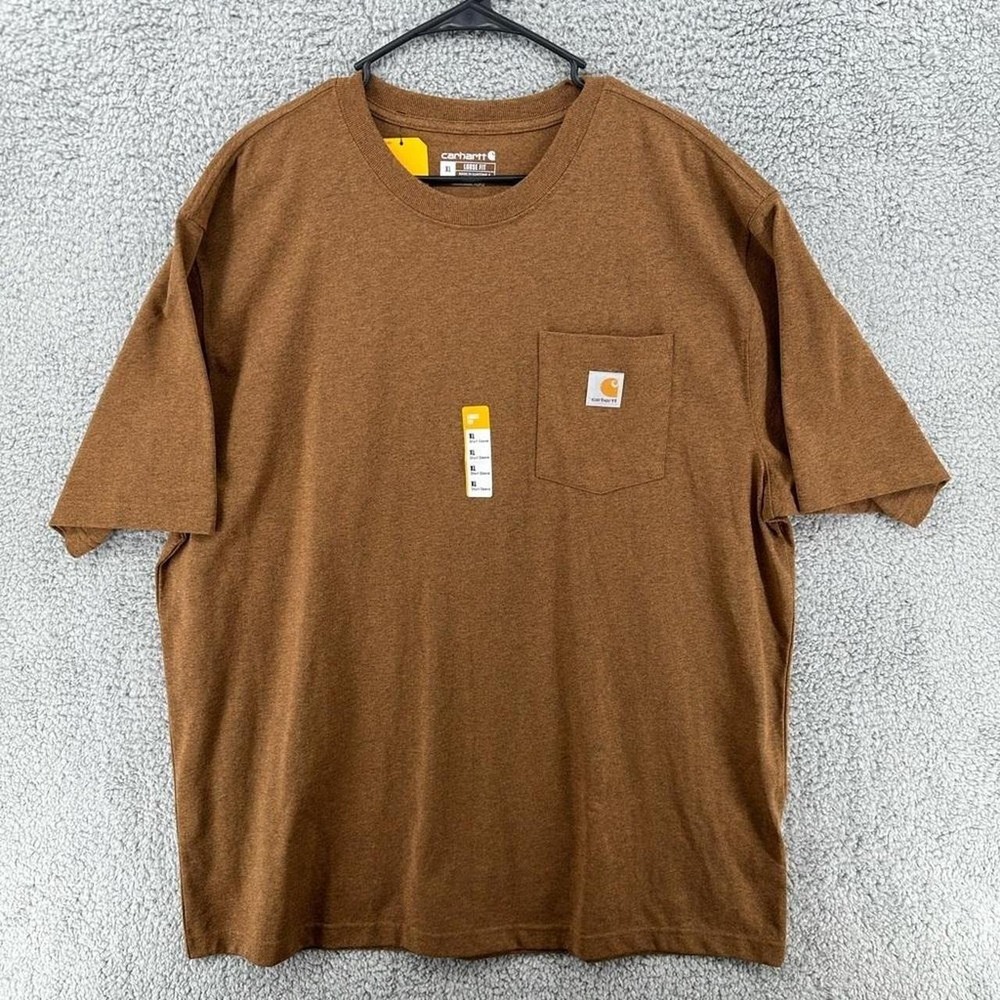 Carhartt Loose Fit Heavyweight Brown Pocket T-Shirt Mens XL HT1009 NEW
